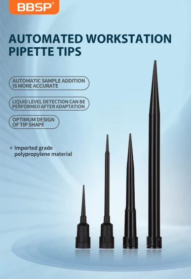 Schwarze 50UL-Leitfilter-Pipettenspitzen, sterilisierte automatisierte Leitpipettenspitzen 50UL